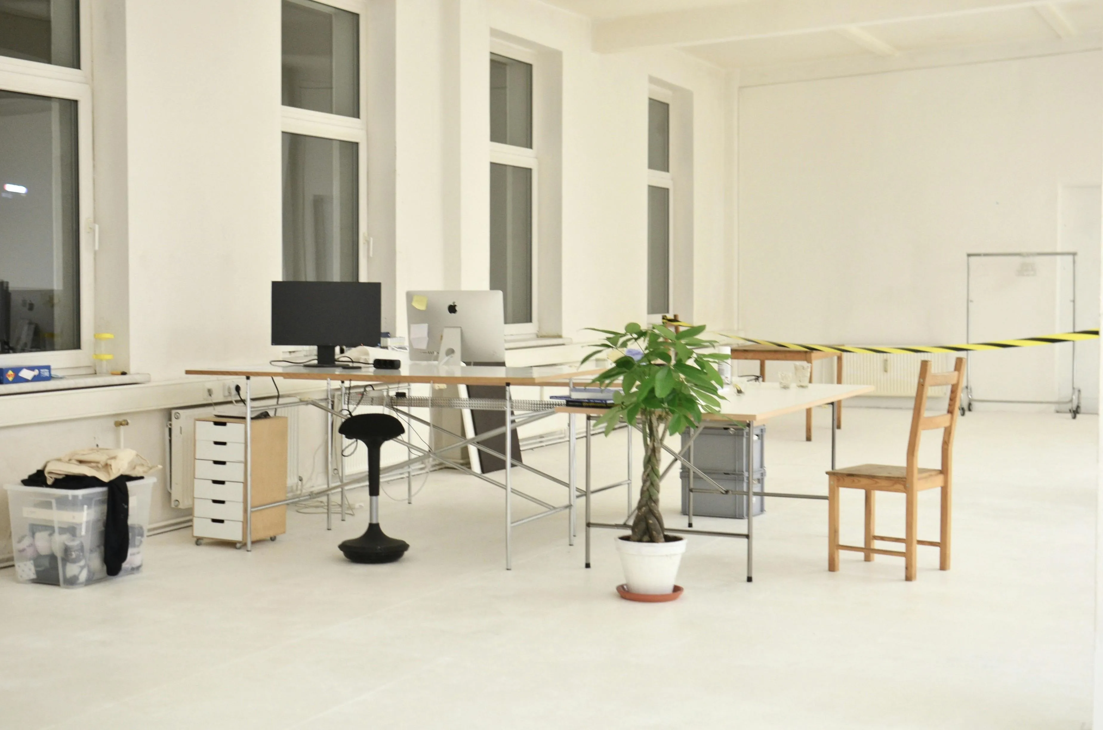 Bright, tidy studio workspace
